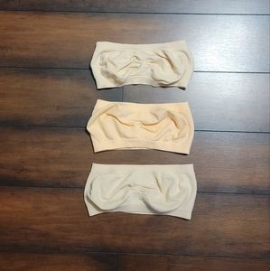 Set of Three Strapless Bras/Bandeaus